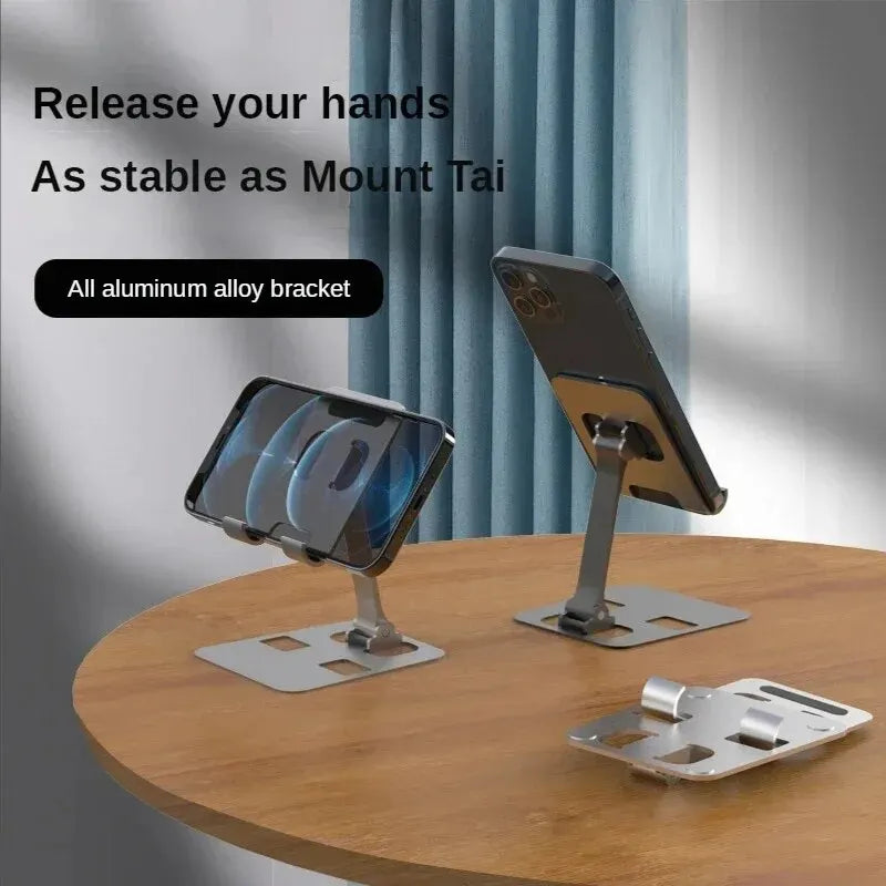 Universal Aluminum Alloy Portable Tablet Holder For iPad Adjustable Flexible Folding Lazy Desktop Live Mobile Phone Stand Mount - NJPH Best Selling 