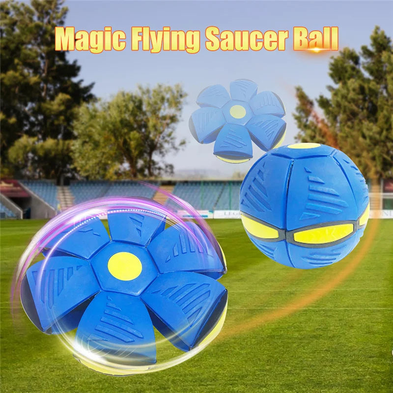 Flying Saucer Ball Magic Deformation UFO with Led Light Flying Toys, Decompression Children Outdoor Fun Toys for Boys Kids Gift - NJPH Best Selling 