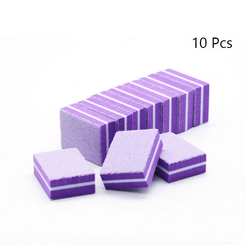 50Pc Professional Mini Nail Art buffer 100/180 Sandpaper Manicure Care File Sanding Polishing Nails File Grinding Equipment Tool - NJPH Best Selling 