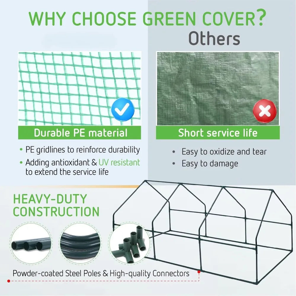 Greenhouse Garden Free Shipping PE Cover With Roll-up Zipper Door Portable Mini Greenhouse 94.5x36x36-Inch Tunnels Planting Home - NJPH Best Selling 