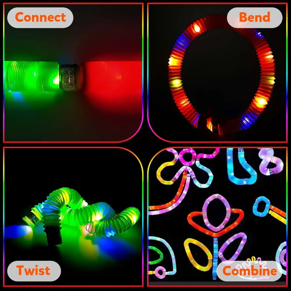 96 packs of Light Up Pop Tubes, Glow in the Dark Party Supplies, Glow Sticks Toddler Sensory Toys, Birthday Party Light Sticks - NJPH Best Selling 