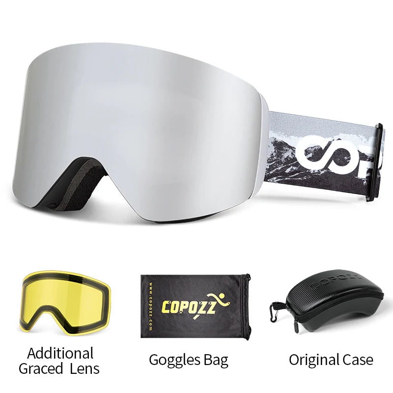 COPOZZ Professional Winter Ski Goggles Magnetic Quick-Change Double Layers Anti-Fog Snowboard goggles Men Women Ski Equipment - NJPH Best Selling 