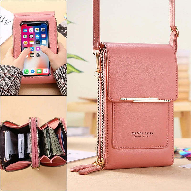 New Women Handbags Female Pu Leather Shoulder Bags Touch Screen Phone Purse Crossbody Bag Large Capacity Hand Bag Dropshipping - NJPH Best Selling 