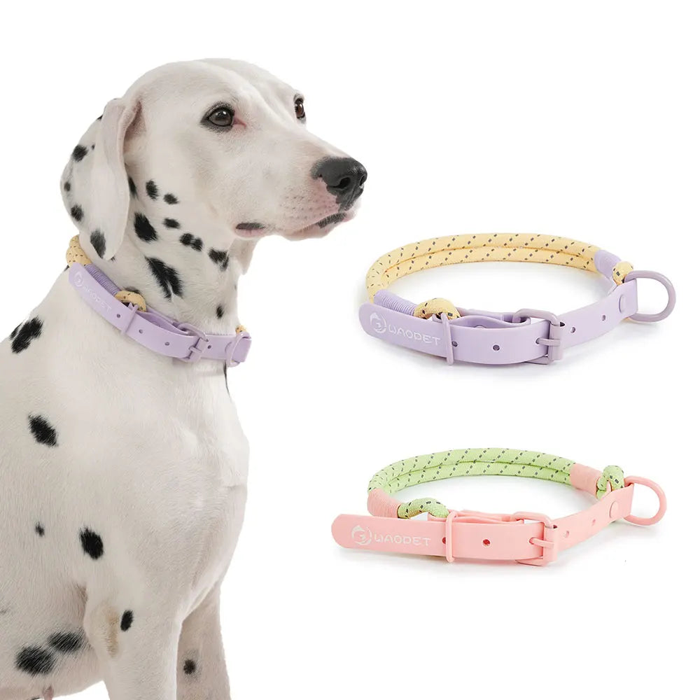 Pet Collar Cute Fashion Nylon webbing Dog Lead Collar Candy Style Handmade Webbing PVC Neck Ring Cool waterproof Dogs supplies - NJPH Best Selling 