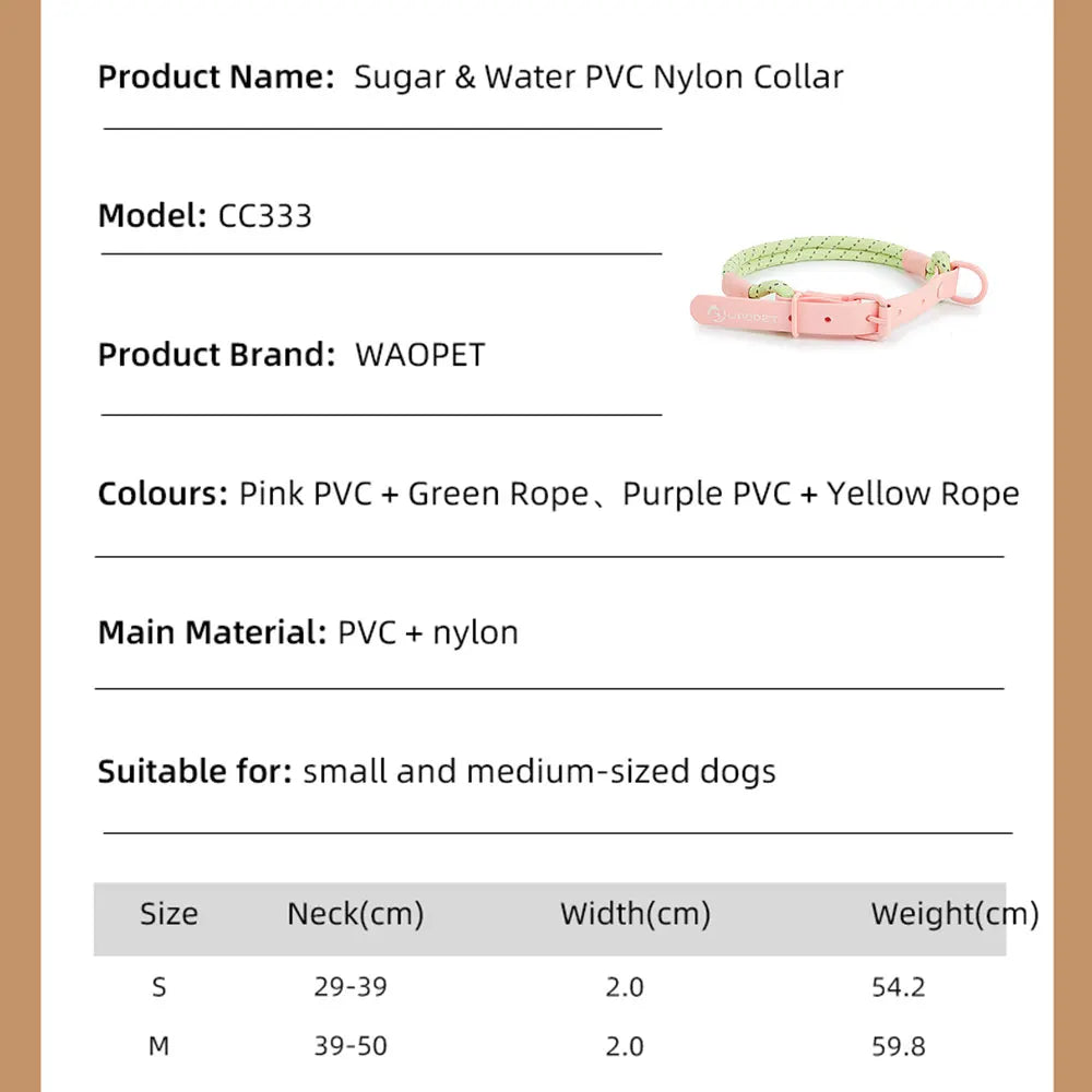 Pet Collar Cute Fashion Nylon webbing Dog Lead Collar Candy Style Handmade Webbing PVC Neck Ring Cool waterproof Dogs supplies - NJPH Best Selling 