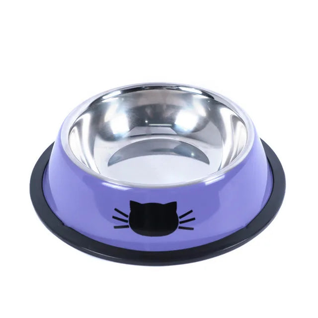 Cat Food Bowl Stainless Steel Kitten Cat Feeder Water Bowl With Non-Slip Rubber Base Small Pet Bowl Cat Accessories Pet Supplies - NJPH Best Selling 