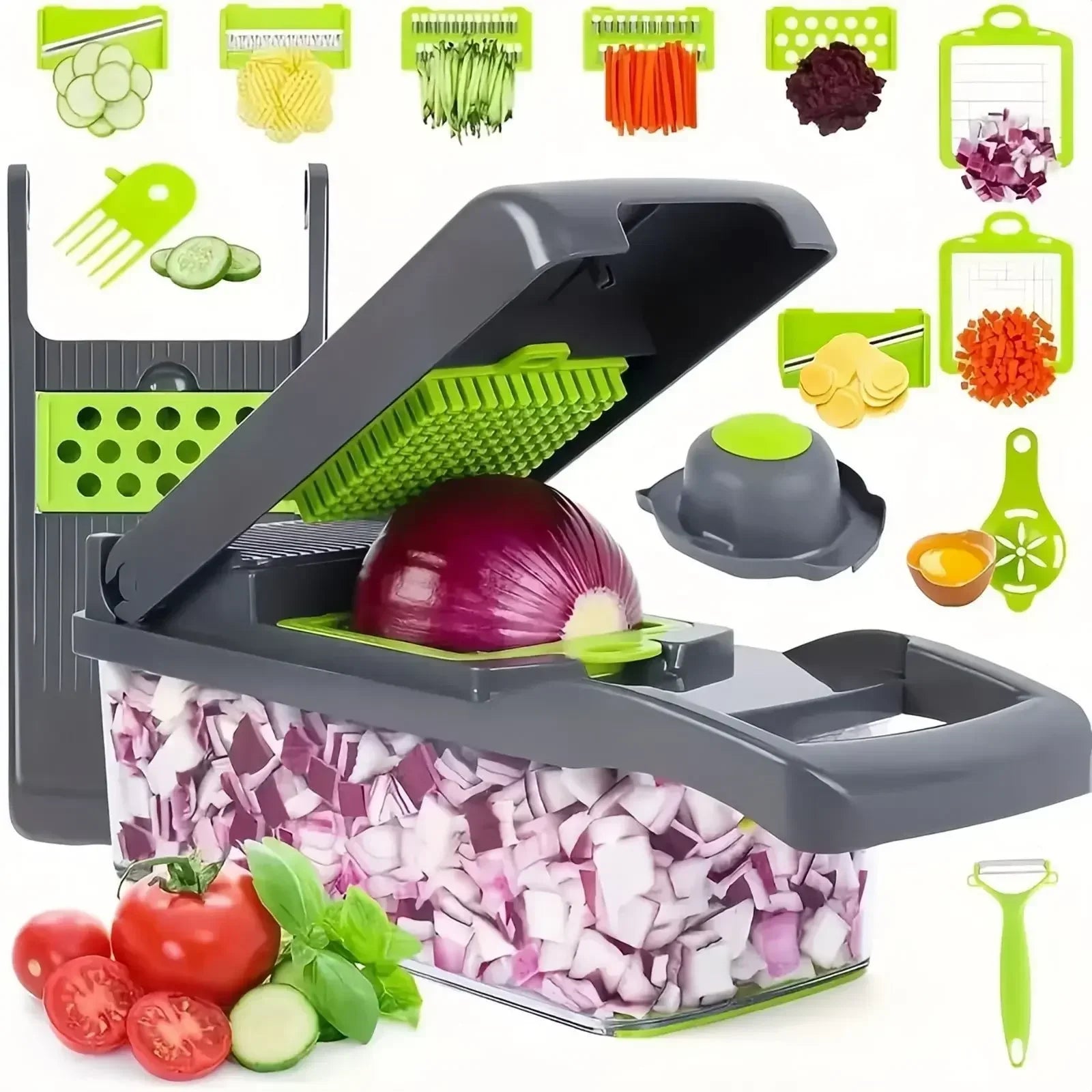 14/16 in 1 Multifunctional Vegetable Chopper Handle Food Grate Food Chopper Vegetable Slicer Dicer Cut Kitchen Items cocina - NJPH Best Selling 