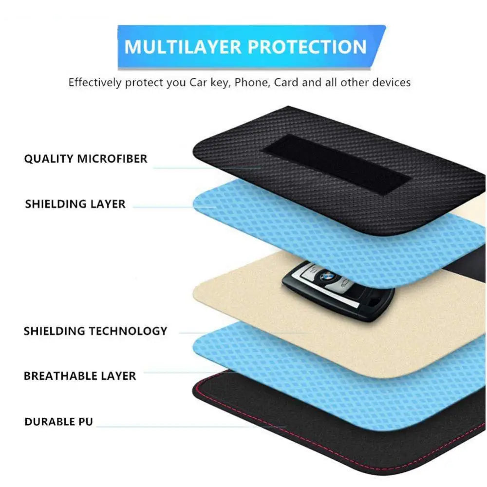 Signal Blocking Faraday Case For Car Key Cell Phone Car Keys Remote Control Shielding Bag Anti-Radiation Signal Shielding Pouch