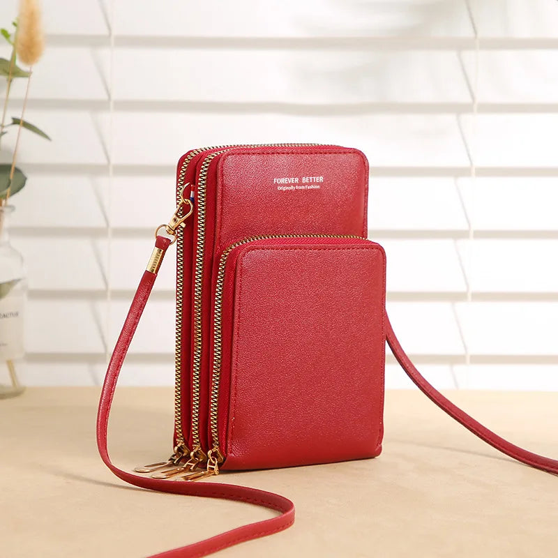 Women's Fashion New Large Capacity Multifunctional Wallet Mobile Phone Card Solid Color Simple Shoulder Bag - NJPH Best Selling 