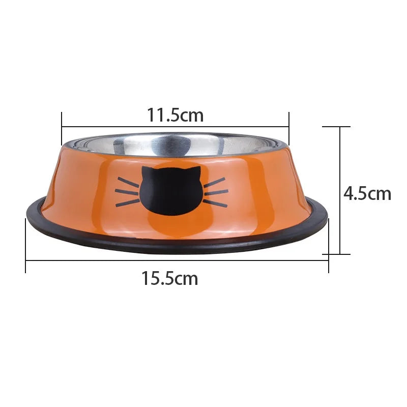 Cat Food Bowl Stainless Steel Kitten Cat Feeder Water Bowl With Non-Slip Rubber Base Small Pet Bowl Cat Accessories Pet Supplies - NJPH Best Selling 