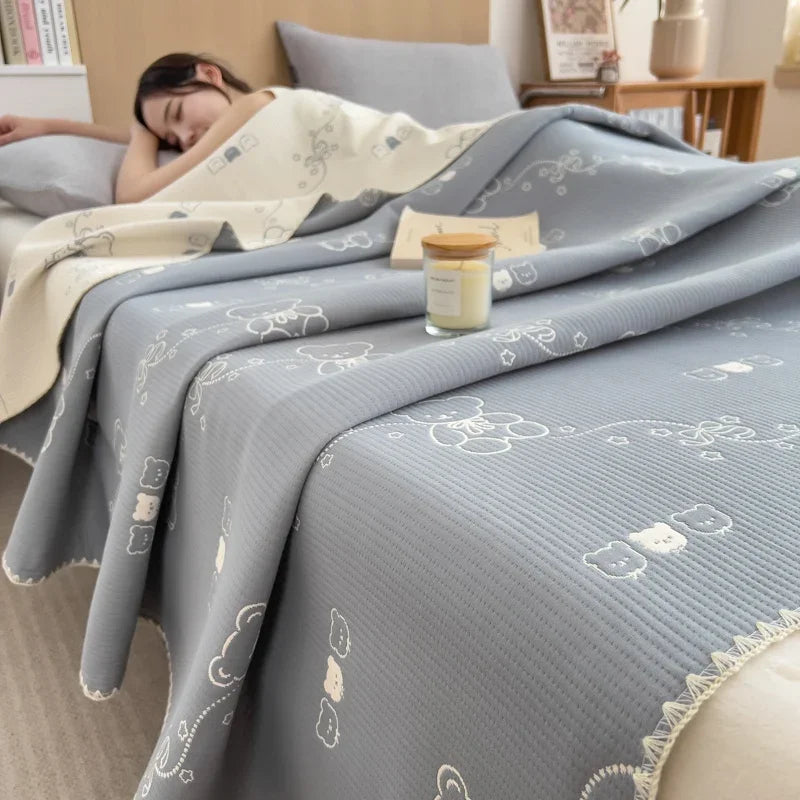 New cotton three-layer yarn towel quilt pure cotton office lunch break blanket sofa cover blanket shawl blanket