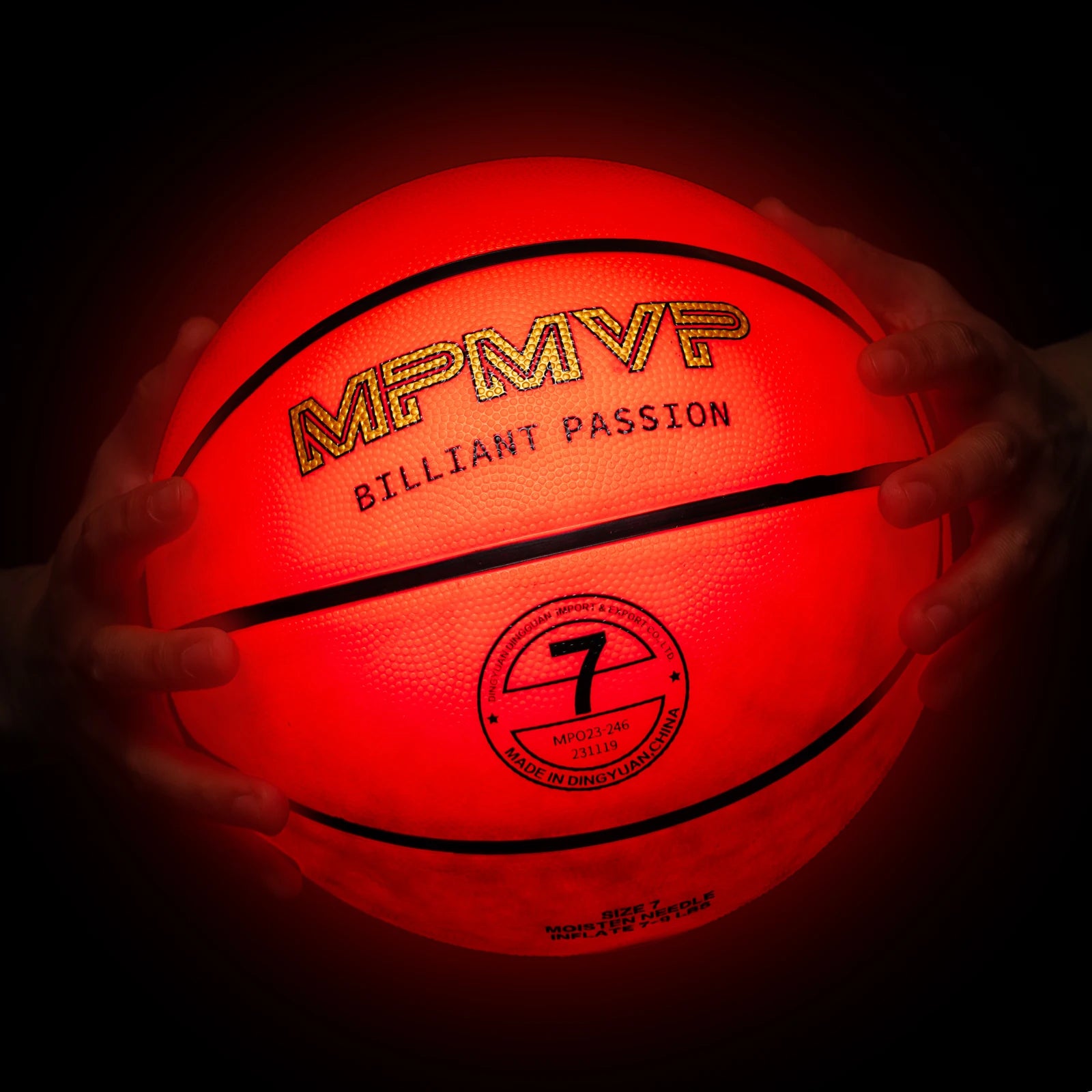 MPMVP Light Up Basketball - Size 7 - Glow in The Dark - Rechargeable - Perfect for Athletes, Kids, and Basketball Lovers - NJPH Best Selling 