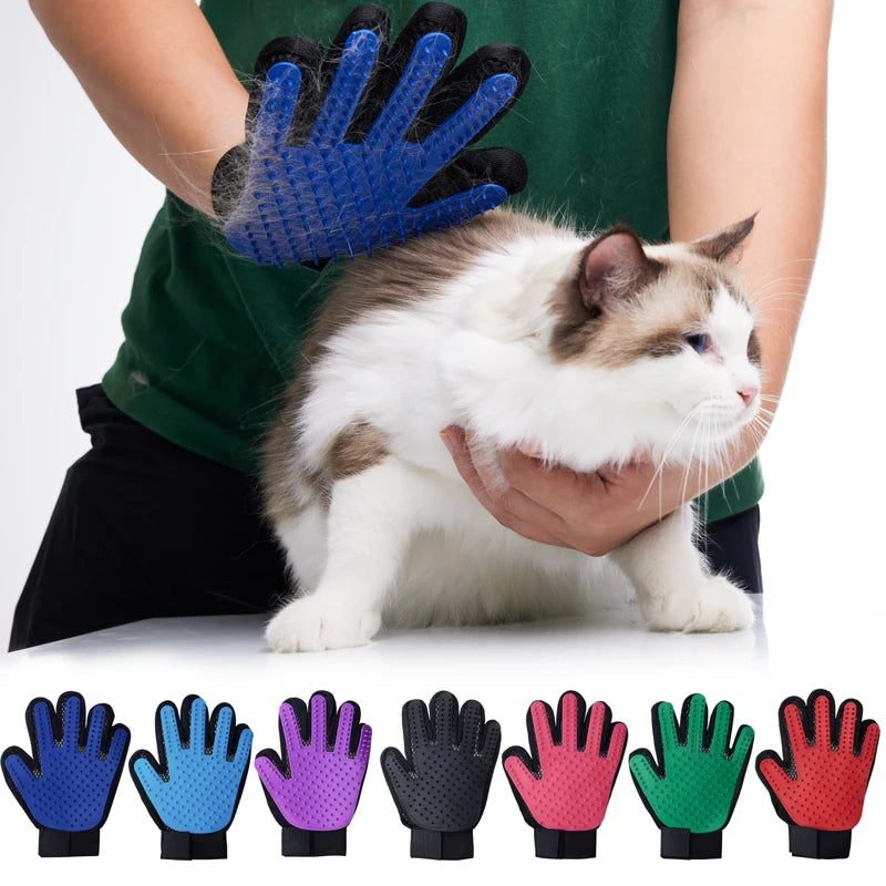 Pet Glove Cat Grooming Hair Deshedding Brush Dog Comb for Bath Remover Clean Massage For Animal - NJPH Best Selling 