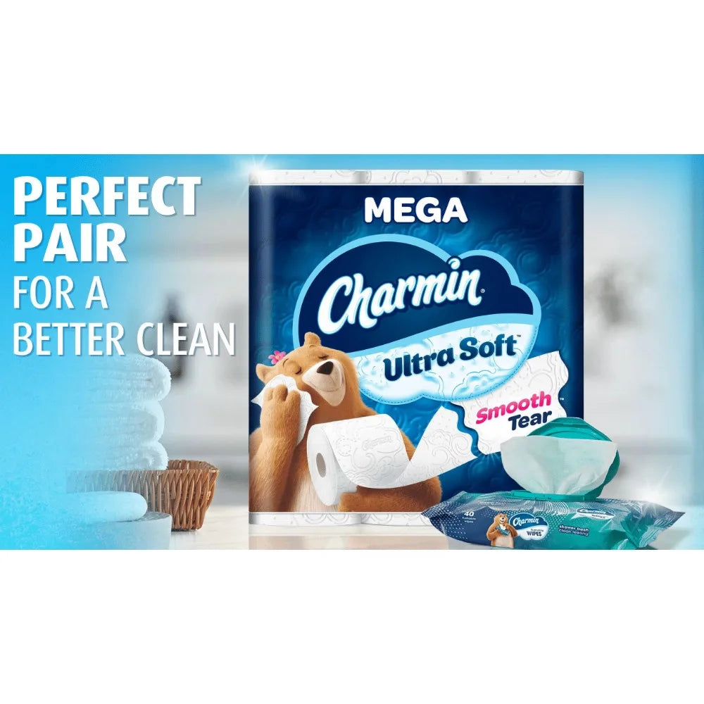 Charmin Ultra Soft Toilet Paper 24 Super Mega Rolls, 336 Sheets per Roll, 8064 Total Sheets - NJPH Best Selling 