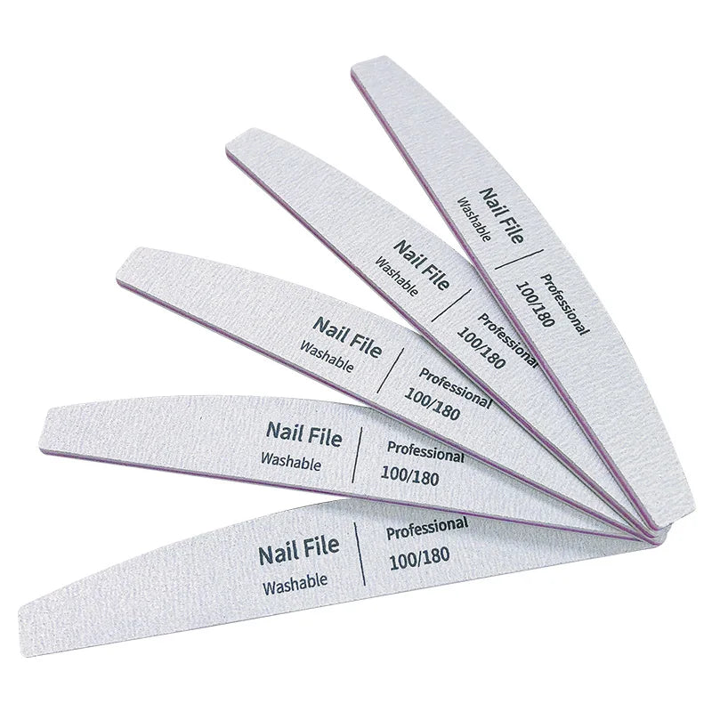 Nail File 100 to 180 Professional Tools Emery for Manicure Lime 240 Sandpaper Gel Polishing Files for Nails Buffers Set Polisher - NJPH Best Selling 