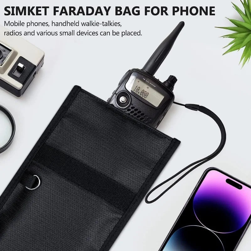 4Size Car Keys Phone Tablets Signal Blocker Bag Remote Control Blocking Shielding Faraday Bag Protector Bag Waterproof Fireproof