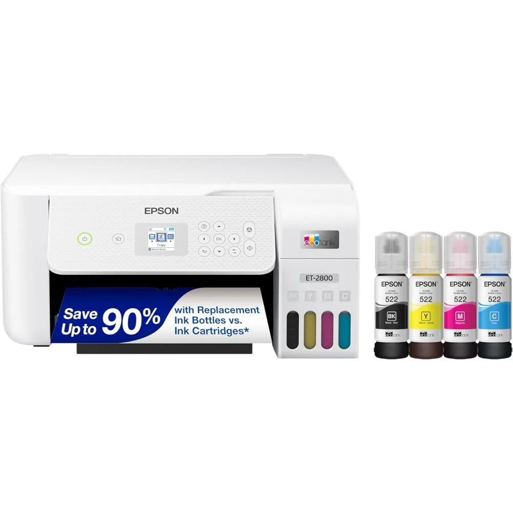 EcoTank ET-2800 Wireless Color All-in-One Cartridge-Free Supertank Printer with Scan and Copy The Ideal Basic Home Printer - NJPH Best Selling 