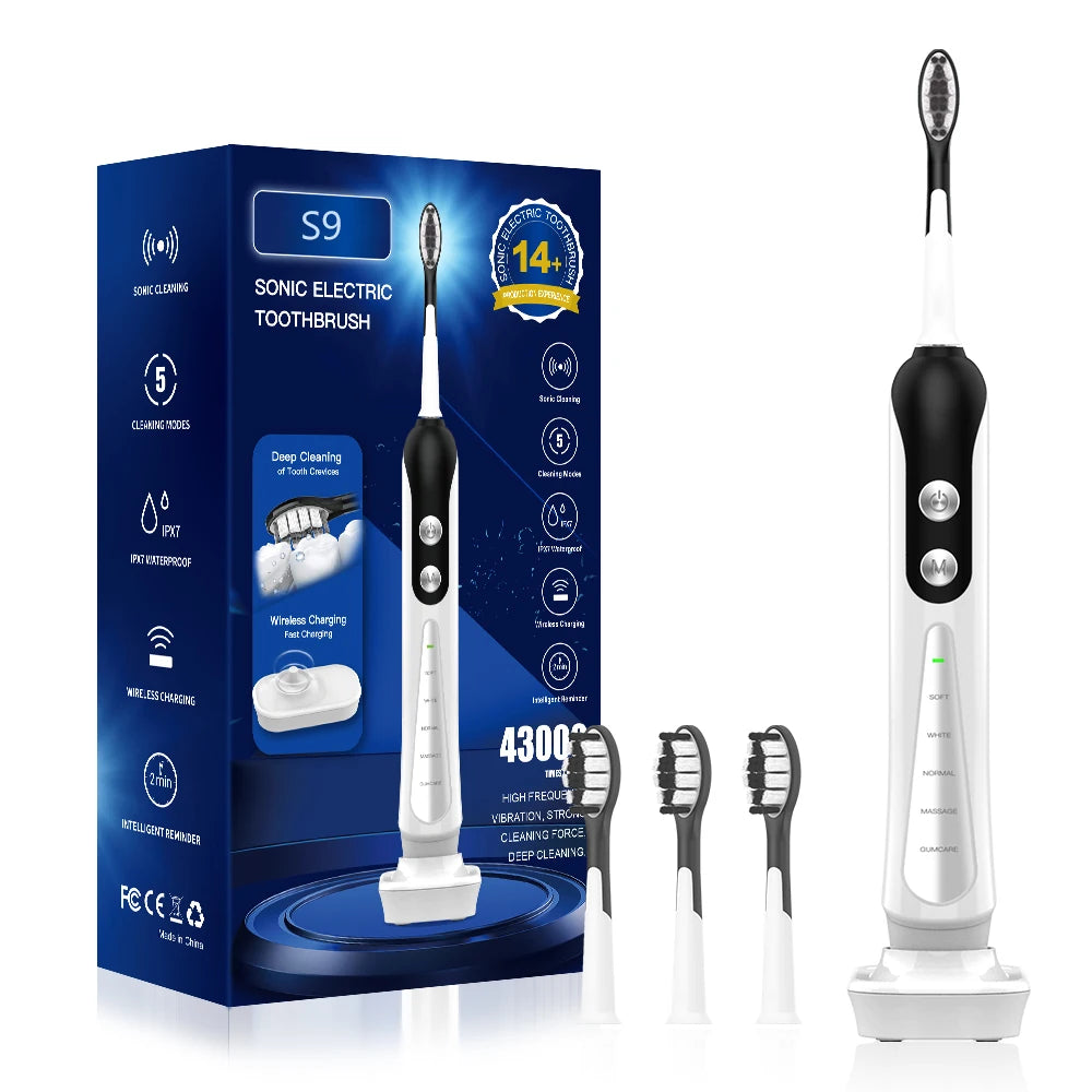 SUBORT S9 Sonic Electric Toothbrush Cordless USB Rechargeable Whitening Toothbrush Waterproof Ultrasonic Automatic Tooth Brush - NJPH Best Selling 