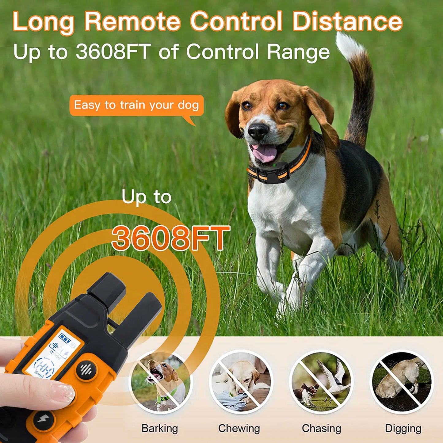 3300Ft Electric Dog Training Collar Remote Control Waterproof Pet BehaviorFor 5-120lbs Puppy With Shock Vibration - NJPH Best Selling 