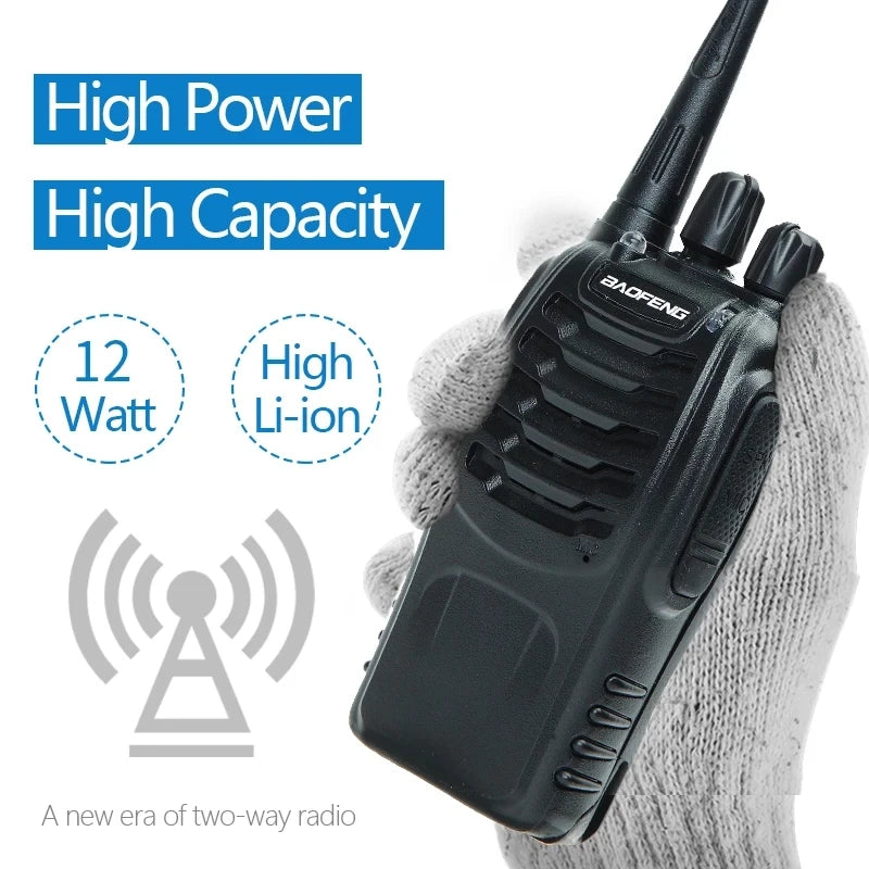 2/4PCS Baofeng BF-888S 12W Walkie Talkie Dual Band Portable Long Range Standby UHF 400-470MHz USB Ham Two Way Radio for Hunting - NJPH Best Selling 