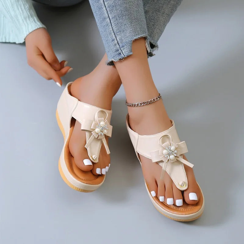 Summer Sandals Women 2024 Big Size Platform Wedges Sandals Slippers Non-Slip Open Toe Flip Flops Ladies Comfortable Beach Shoes - NJPH Best Selling 