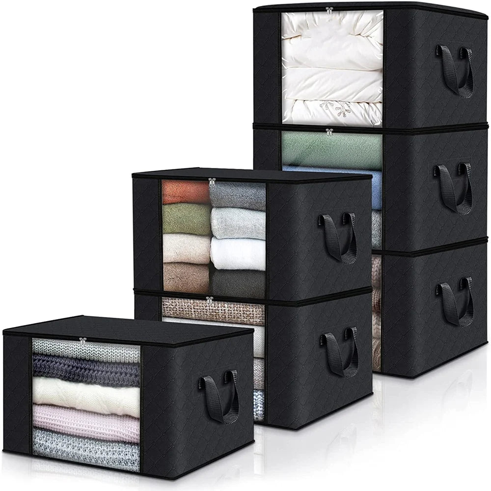 4-6Pcs Quilt Clothes Storage Bag, Big Capacity Clothes Organizer, Quilt Moisture Proof Pouch, Organizers for Quilt Clothes Duvet - NJPH Best Selling 