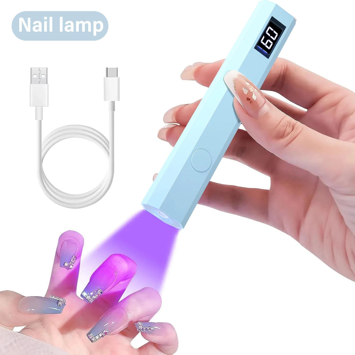 CNHIDS Portable Handheld Mini Nail Lamp For Gel Polish Quick Dry Flashlight Pen USB Nail Dryer Machine UV LED Nail Lamp - NJPH Best Selling 