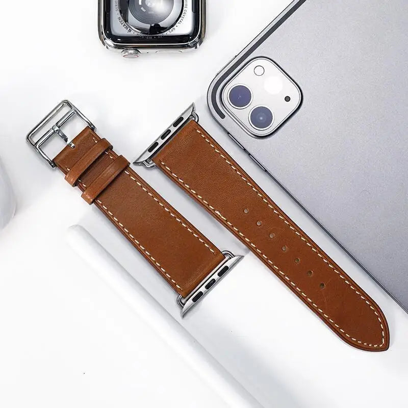 Leather Watch Straps for Apple Watch band 44mm 49mm 45mm 42mm 40mm 41mm 38mm sport bracelet iWatch series Ultra 9-8-7-6-5-4-3-SE - NJPH Best Selling 