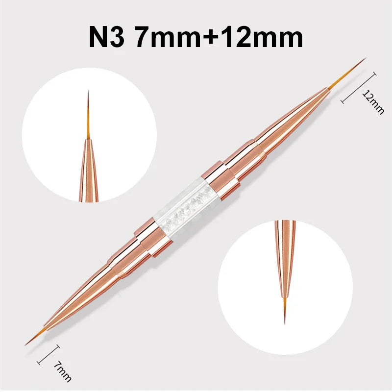 Nail Art Liner Brushes Double Head Leopard Print Acrylic French Stripe Drawing Painting Pen Gel Polish Nail Art Manicure Tools - NJPH Best Selling 