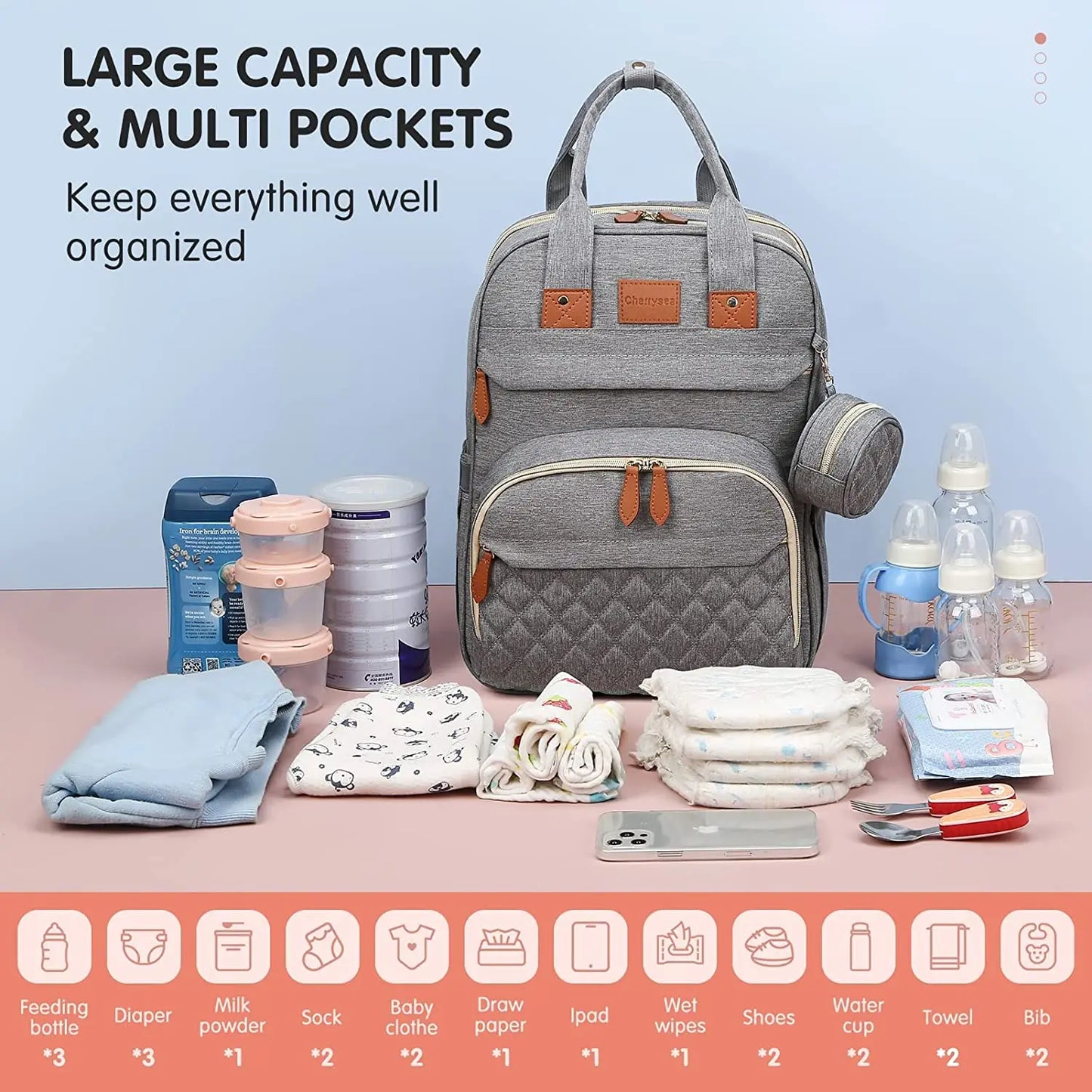 3 In 1 Diaper Bag Backpack Foldable Baby Bed Waterproof Travel Bag with USB Charge Diaper Bag Backpack with Changing Bed 3 types - NJPH Best Selling 