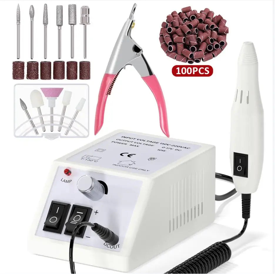 LINMANDA Professional Electric Nail Drill Machine Drill Bits Set Gel Polish Remover Manicure Nail Capsule Cutter U-Shaped - NJPH Best Selling 