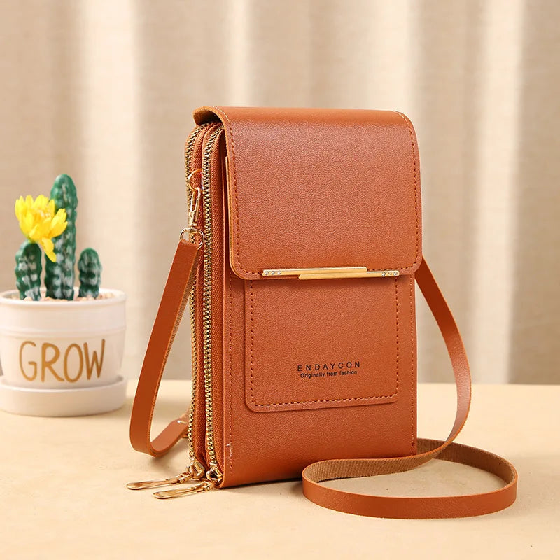 New Women Handbags Female Pu Leather Shoulder Bags Touch Screen Phone Purse Crossbody Bag Large Capacity Hand Bag Dropshipping - NJPH Best Selling 