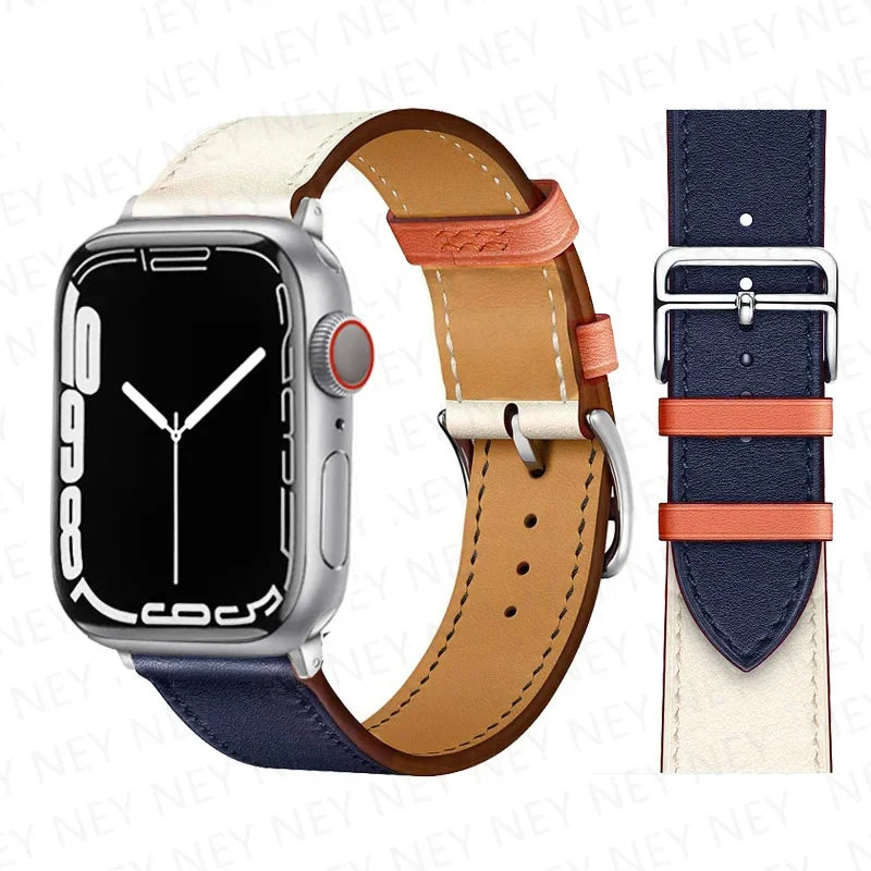 Leather Watch Straps for Apple Watch band 44mm 49mm 45mm 42mm 40mm 41mm 38mm sport bracelet iWatch series Ultra 9-8-7-6-5-4-3-SE - NJPH Best Selling 