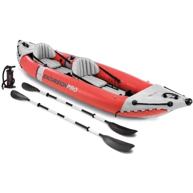 INTEX Excursion Pro Inflatable Kayak Series: Includes Deluxe 86in Kayak Paddles and High-Output Pump – SuperTough PVC - NJPH Best Selling 