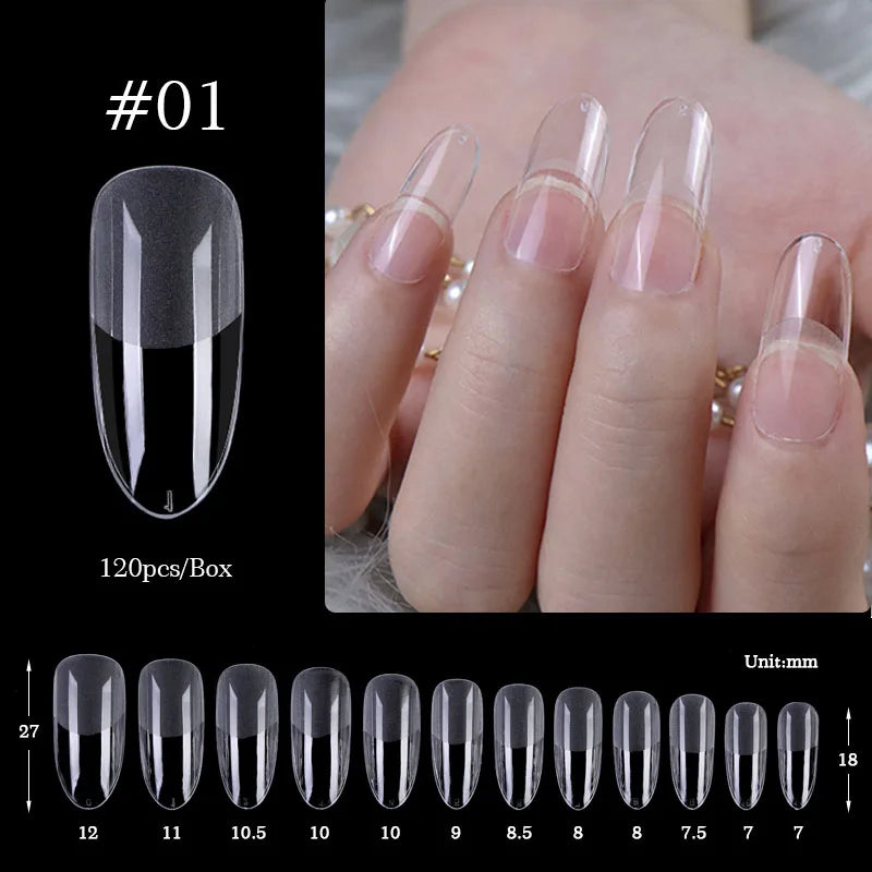 Nail Art Press on False Nails Fake Nails Coffin Gel Nails Extension System Full Cover Short Nail Soft Gel Tips Accessories Tool - NJPH Best Selling 