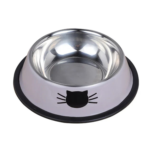 Cat Food Bowl Stainless Steel Kitten Cat Feeder Water Bowl With Non-Slip Rubber Base Small Pet Bowl Cat Accessories Pet Supplies - NJPH Best Selling 