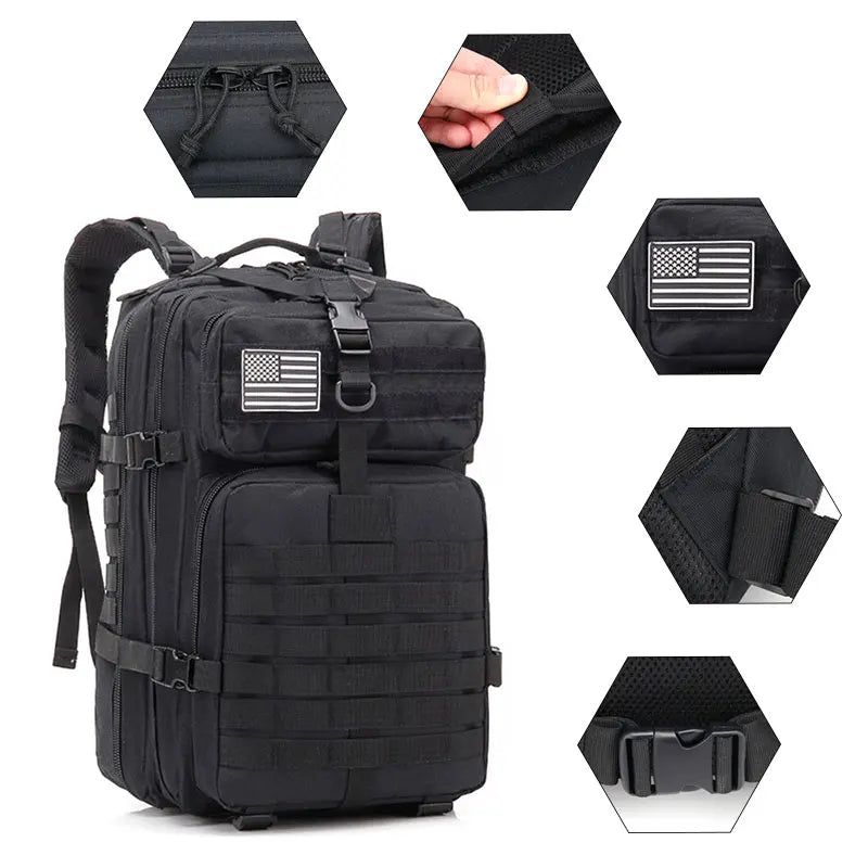 QT&QY 50L Man Tactical Backpacks Military Traveling Bags Army Outdoor 3P Assault Pack EDC Molle Pack For Trekking Hunting Bag - NJPH Best Selling 