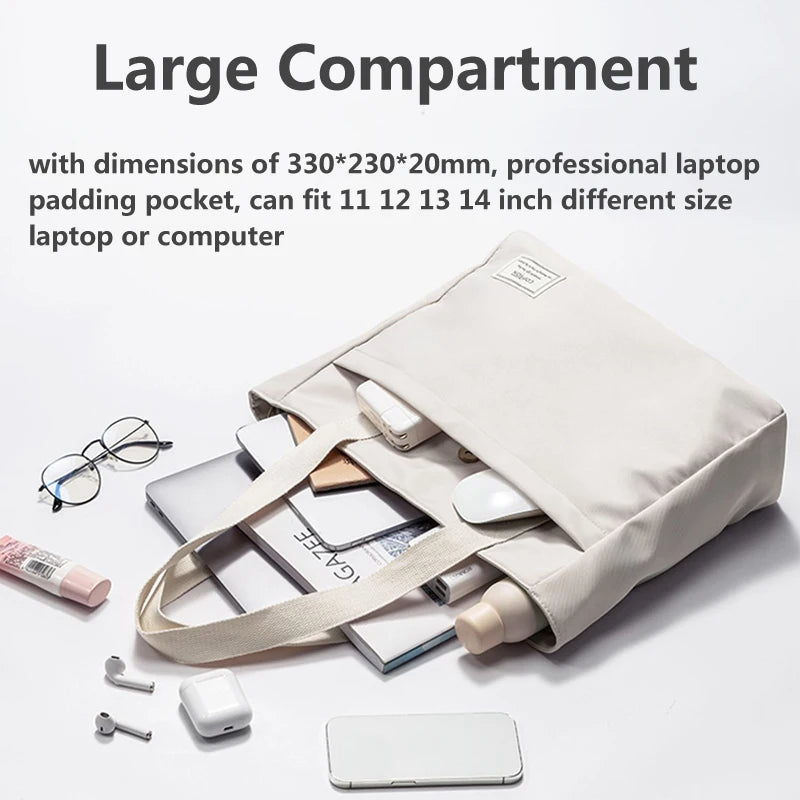 Shockproof Canvas Women Laptop Tote Bag 14 inch for Macbook Air Pro Huawei Dell ASUS Acer XiaoMi HP Notebook Handbags Briefcase - NJPH Best Selling 