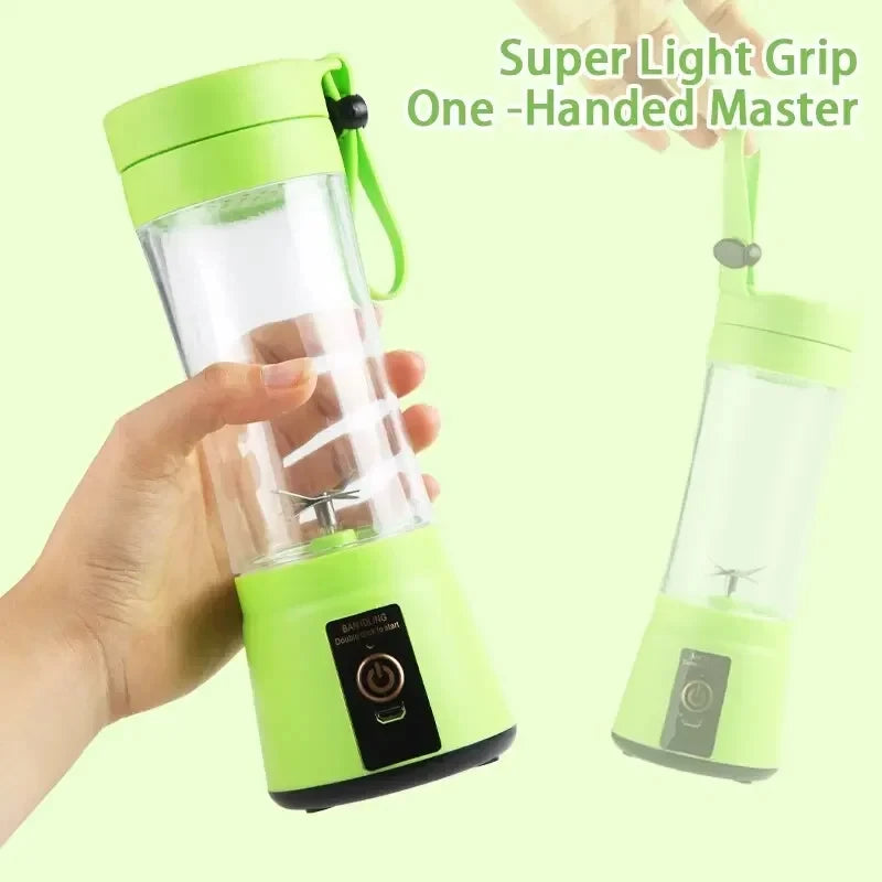 Mini Juicer Home Electric 6 Blades Portable Rechargeable Juice Cup Fruit Blender Kitchen Small Automatic Handheld Smoothie Food - NJPH Best Selling 