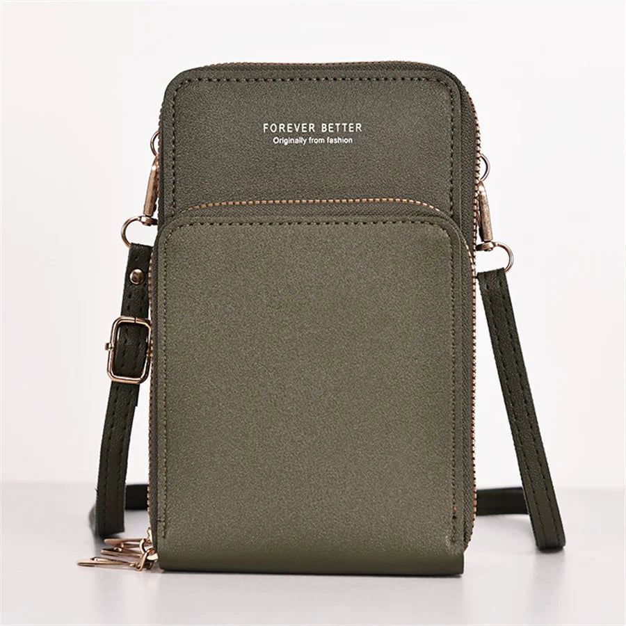 Women's Fashion New Large Capacity Multifunctional Wallet Mobile Phone Card Solid Color Simple Shoulder Bag - NJPH Best Selling 