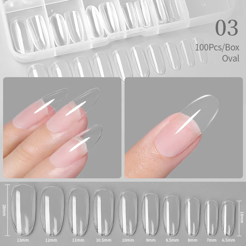 Nail Art Press on False Nails Fake Nails Coffin Gel Nails Extension System Full Cover Short Nail Soft Gel Tips Accessories Tool - NJPH Best Selling 