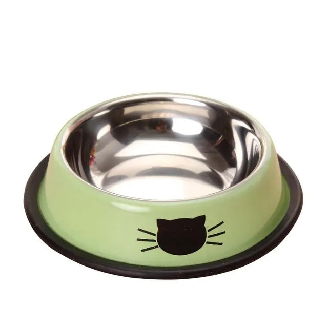 Cat Food Bowl Stainless Steel Kitten Cat Feeder Water Bowl With Non-Slip Rubber Base Small Pet Bowl Cat Accessories Pet Supplies - NJPH Best Selling 