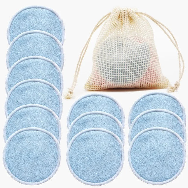 12PC Reusable Cotton Pads Makeup Remover Pads Washable Round Bamboo Make Up Pads Cloth Nursing Pads Skin Care Tool Skin Cleaning - NJPH Best Selling 