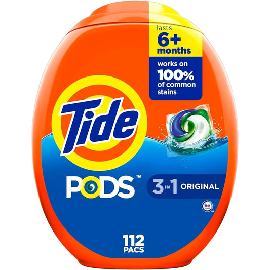 Tide PODS Liquid Laundry Detergent, Original Scent, HE Compatible, 112 Count - NJPH Best Selling 