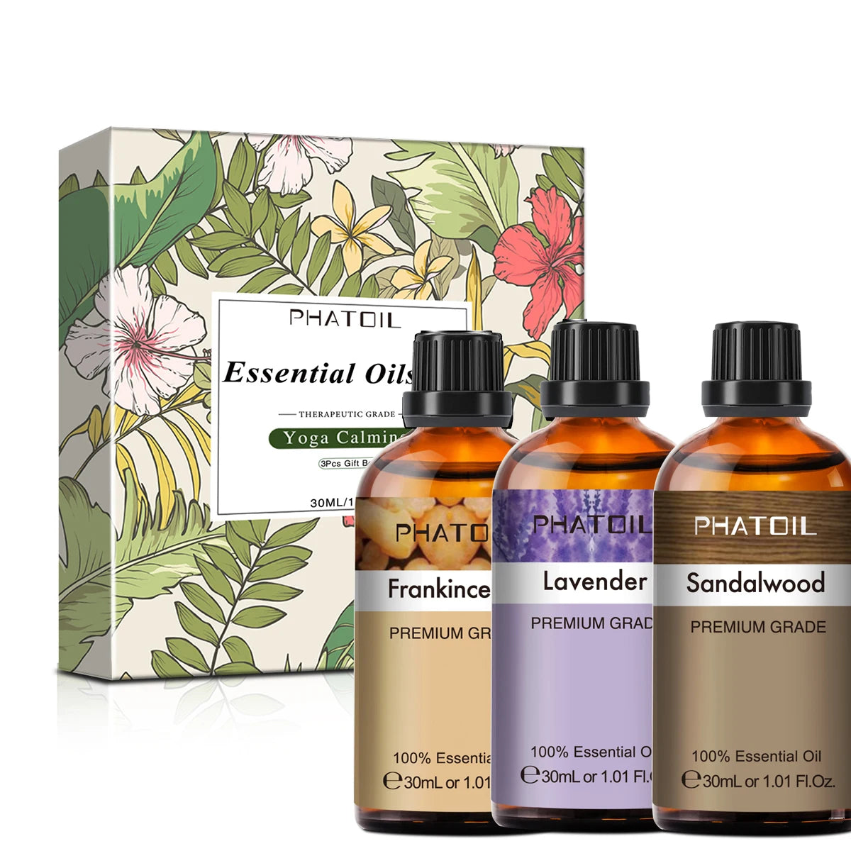 PHATOIL 3pcs Essential Oils Set for Humidifier 30ml Lavender Lemon Peppermint Aromatic Diffuser Oil for Home Candles Soap Making - NJPH Best Selling 