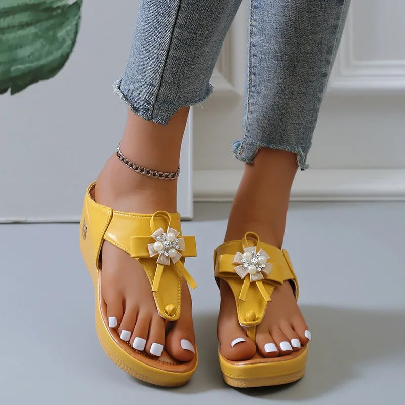 Summer Sandals Women 2024 Big Size Platform Wedges Sandals Slippers Non-Slip Open Toe Flip Flops Ladies Comfortable Beach Shoes - NJPH Best Selling 