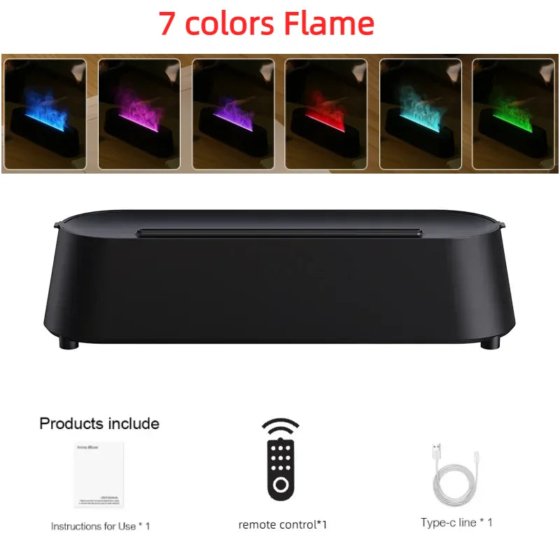 New Flame Ultrasonic Air Diffuser with Remote Control Cool Mist Maker 3D Simulation Air Humidifiers Aroma Essential Oil Diffuser - NJPH Best Selling 