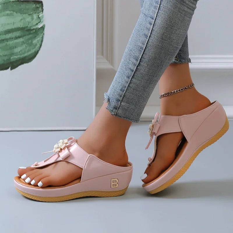 Summer Sandals Women 2024 Big Size Platform Wedges Sandals Slippers Non-Slip Open Toe Flip Flops Ladies Comfortable Beach Shoes - NJPH Best Selling 