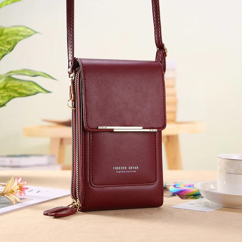 New Women Handbags Female Pu Leather Shoulder Bags Touch Screen Phone Purse Crossbody Bag Large Capacity Hand Bag Dropshipping - NJPH Best Selling 