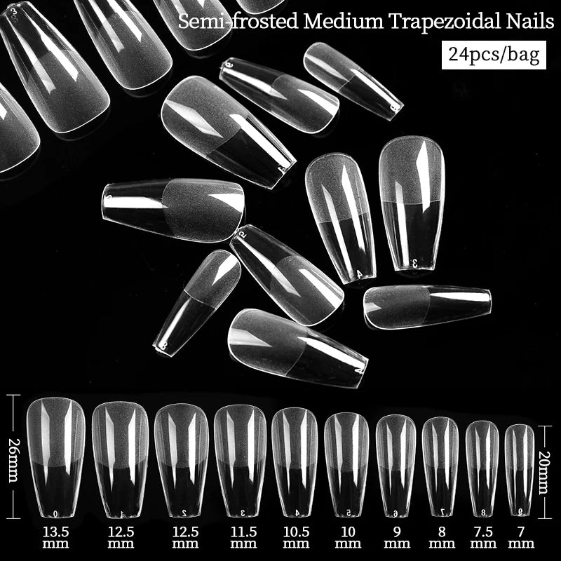 Nail Art Press on False Nails Fake Nails Coffin Gel Nails Extension System Full Cover Short Nail Soft Gel Tips Accessories Tool - NJPH Best Selling 